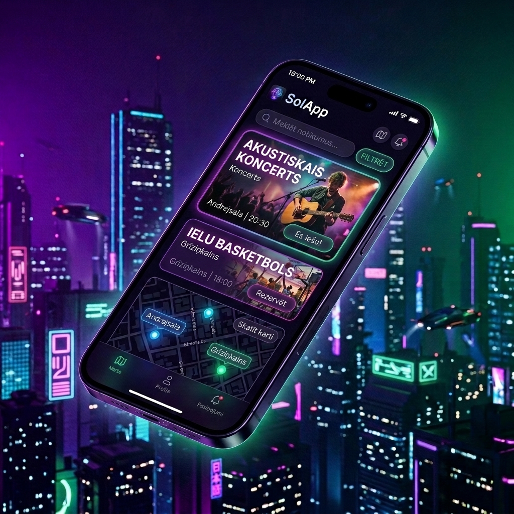SolApp aplikācija telefonā
